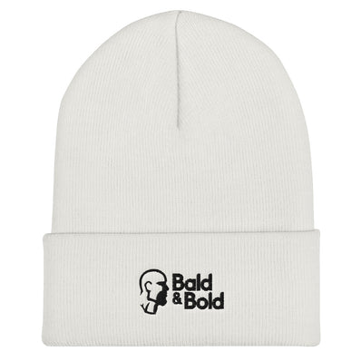 Bald & Bold White Beanie